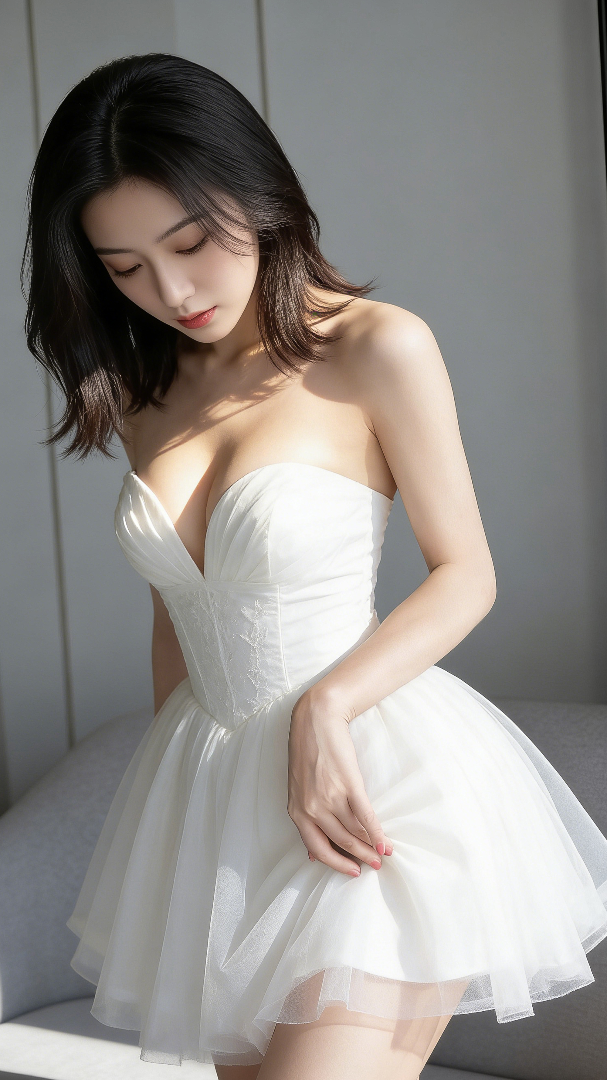白色纯欲婚纱