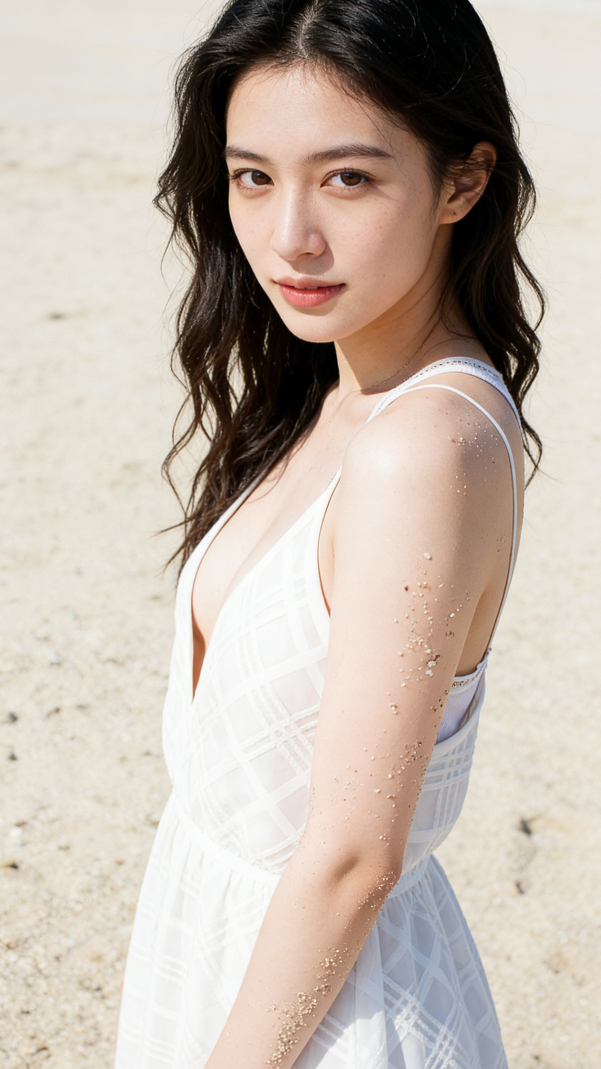 沙滩边的少女